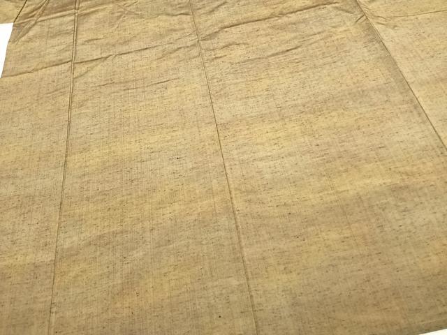 平和屋着物▽上質な紬 単衣 縞 正絹 逸品 未使用 AABC4033fy