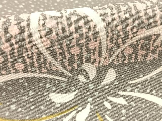 平和屋着物▽小紋 単衣 市松舞桜文 洗える着物 AABC4034fy