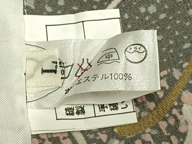 平和屋着物▽小紋 単衣 市松舞桜文 洗える着物 AABC4034fy