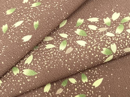 平和屋着物▽小紋　単衣　舞桜文　洗える着物　AABC4035fy