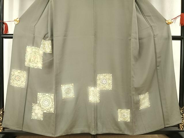 平和屋着物▽訪問着 単衣 吉祥花文 暈し染め 金彩 正絹 逸品 AABC4037fy