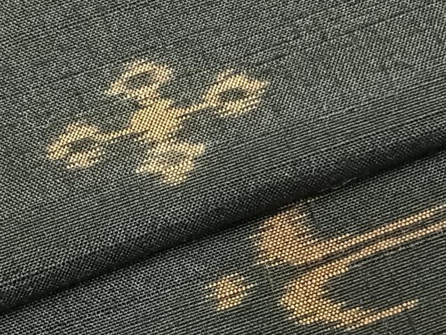 平和屋着物▽上質な紬 単衣 琉球絣 正絹 逸品 未使用 AABC4042fy