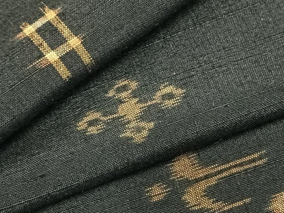 平和屋着物▽上質な紬 単衣 琉球絣 正絹 逸品 未使用 AABC4042fy