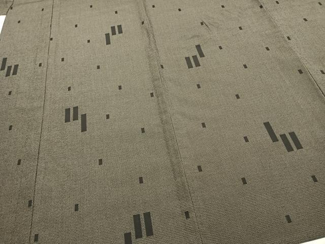 平和屋着物▽本塩沢 単衣 140亀甲 抽象文様 さが美扱い 正絹 逸品 AABC4049fy