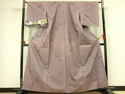 平和屋着物▽本場大島紬 単衣 舞蝶文 植物染 木邑大島紬織物謹製 証紙付き 正絹 逸品 未使用 AABC4051fy