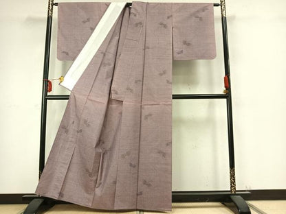 平和屋着物▽本場大島紬 単衣 舞蝶文 植物染 木邑大島紬織物謹製 証紙付き 正絹 逸品 未使用 AABC4051fy