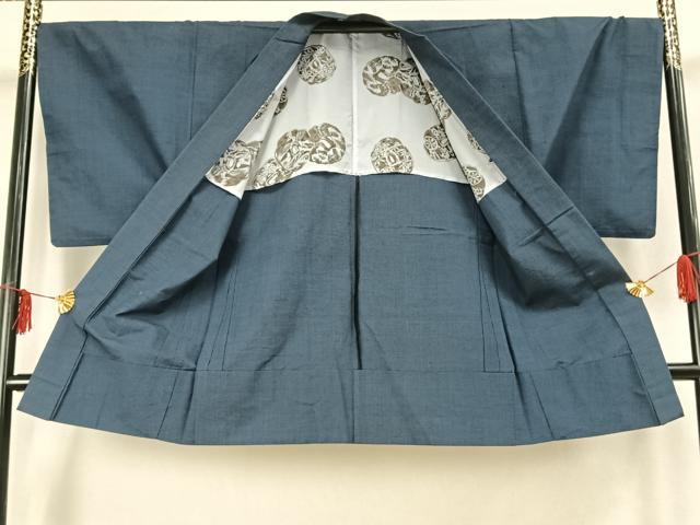 平和屋着物▽男性 紬 単衣 アンサンブル 霞文 正絹 逸品 AABC4052fy