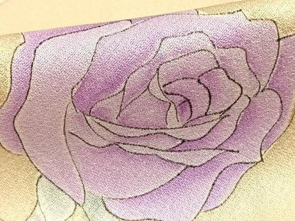 平和屋着物▽訪問着 単衣 薔薇 正絹 逸品 AABC4058fy