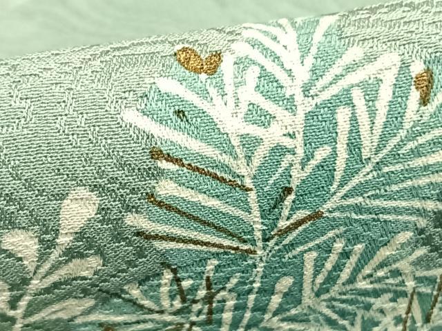 平和屋着物▽訪問着 単衣 草花文 暈し染め 金彩 正絹 逸品 AABC4068fy