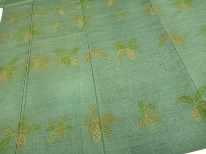 平和屋着物▽上質な紬 単衣 成り物 正絹 逸品 AABC4072fy