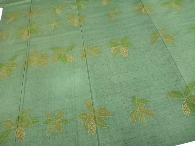 平和屋着物▽上質な紬 単衣 成り物 正絹 逸品 AABC4072fy