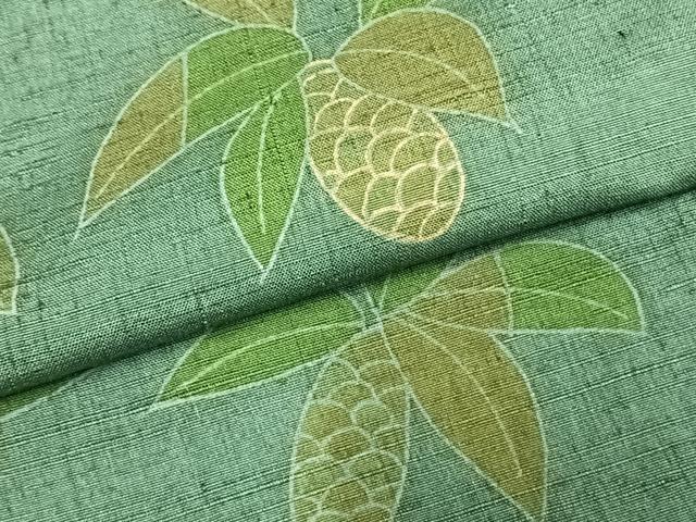 平和屋着物▽上質な紬 単衣 成り物 正絹 逸品 AABC4072fy