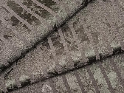 平和屋着物▽上質な小紋 単衣 縞 蔦の葉文 正絹 逸品 AABC4077fy