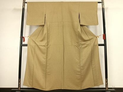 平和屋着物▽上質な小紋　単衣　花尽くし　正絹　逸品　AABC4078fy