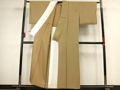 平和屋着物▽上質な小紋　単衣　花尽くし　正絹　逸品　AABC4078fy