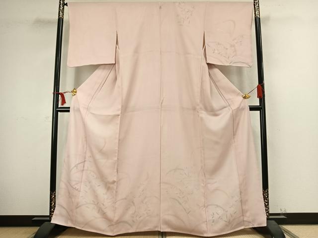 平和屋着物▽訪問着 無双 紗袷 紗×絽 草花文 銀彩 正絹 逸品 AABC4079fy