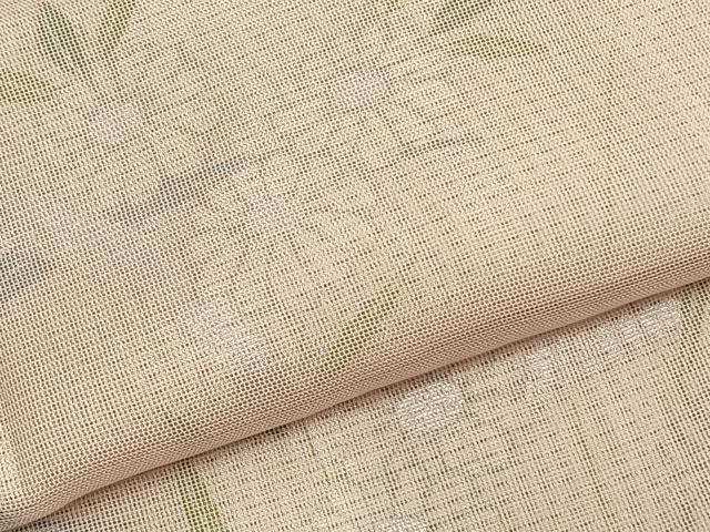 平和屋着物▽訪問着 無双 紗袷 紗×絽 草花文 銀彩 正絹 逸品 AABC4079fy