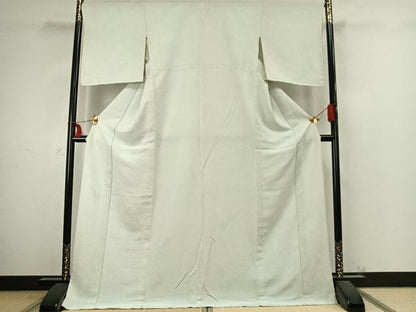 平和屋着物▽上質な色無地 単衣 熨斗花地紋 藍白色 ロング丈 正絹 逸品 AABC4080fy