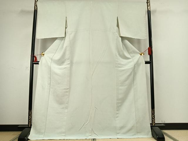 平和屋着物▽上質な色無地 単衣 熨斗花地紋 藍白色 ロング丈 正絹 逸品 AABC4080fy
