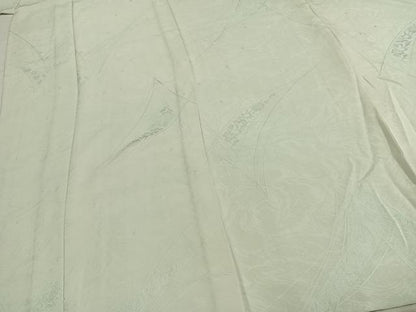 平和屋着物▽上質な色無地 単衣 熨斗花地紋 藍白色 ロング丈 正絹 逸品 AABC4080fy