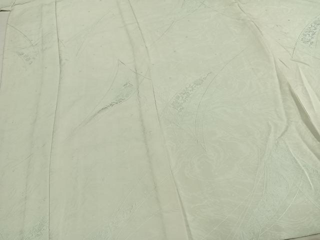 平和屋着物▽上質な色無地 単衣 熨斗花地紋 藍白色 ロング丈 正絹 逸品 AABC4080fy