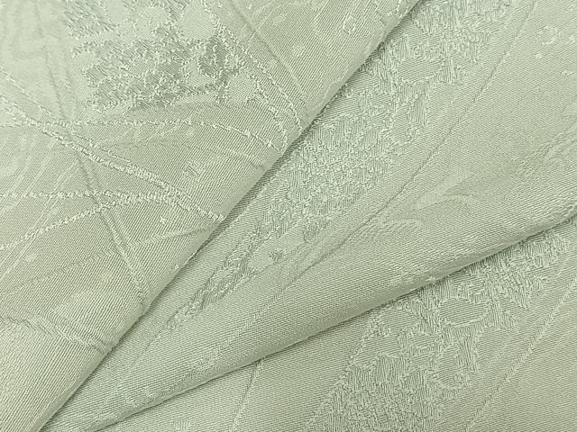 平和屋着物▽上質な色無地 単衣 熨斗花地紋 藍白色 ロング丈 正絹 逸品 AABC4080fy