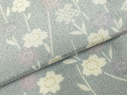 平和屋着物▽小紋　単衣　草花文　洗える着物　AABC4083fy