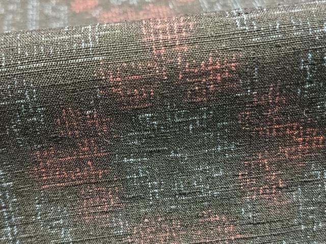 平和屋着物▽上質な紬 単衣 亀甲花文 正絹 逸品 AABC4086fy