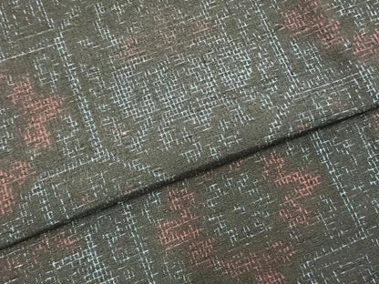 平和屋着物▽上質な紬 単衣 亀甲花文 正絹 逸品 AABC4086fy