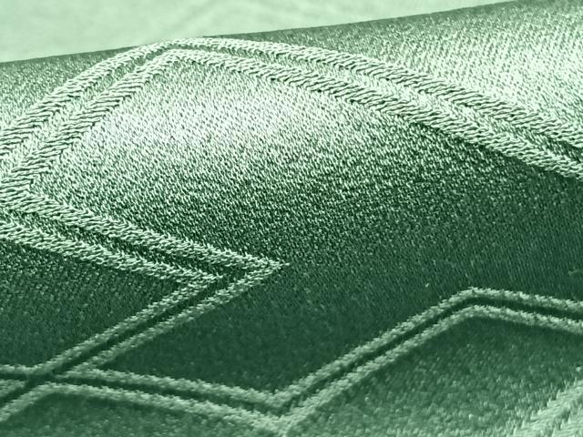 平和屋着物▽上質な色無地 単衣 紗綾形地紋 青磁色 正絹