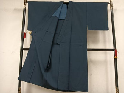 平和屋着物▽男性 紬 単衣 色無地 褐返色 正絹 逸品 AABC4091fy