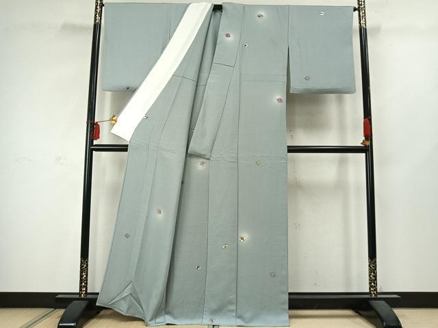 平和屋着物▽訪問着 単衣 手描き 宝尽くし文様 暈し染め 正絹 逸品 AABC4094fy