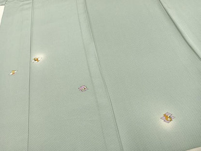 平和屋着物▽訪問着 単衣 手描き 宝尽くし文様 暈し染め 正絹 逸品 AABC4094fy