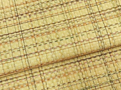 平和屋着物▽上質な紬 単衣 格子 正絹 逸品 AABC4095fy