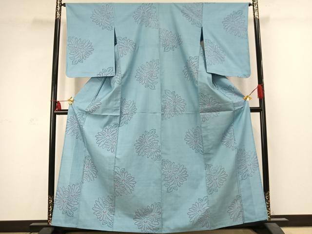 平和屋着物▽本場大島紬 単衣 9マルキ 舞花文 正絹 逸品 AABC4096fy