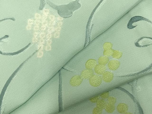 平和屋着物▽上質な小紋 単衣 地紋起こし 花唐草文 正絹 逸品 AABC4101fy