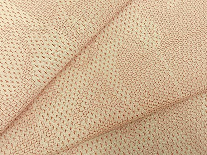 平和屋着物▽本塩沢 単衣 やまだ織 110亀甲 草花文 証紙付き 正絹 逸品 AABC4103fy
