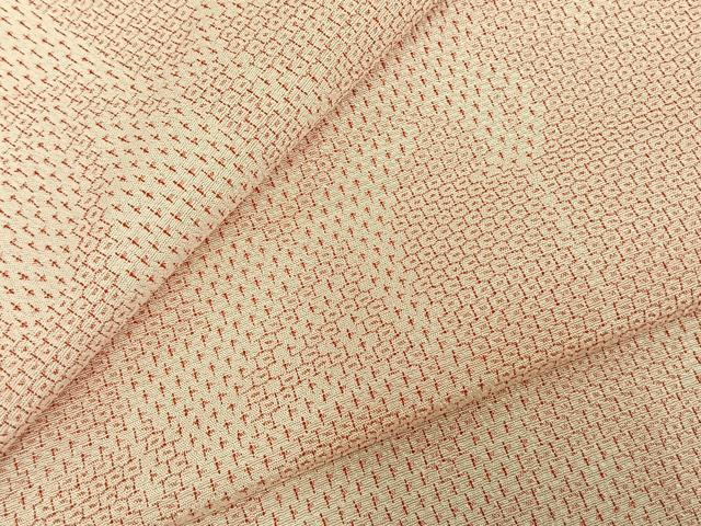 平和屋着物▽本塩沢 単衣 やまだ織 110亀甲 草花文 証紙付き 正絹 逸品 AABC4103fy
