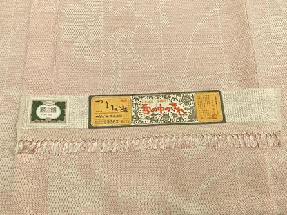 平和屋着物▽本塩沢 単衣 やまだ織 110亀甲 草花文 証紙付き 正絹 逸品 AABC4103fy