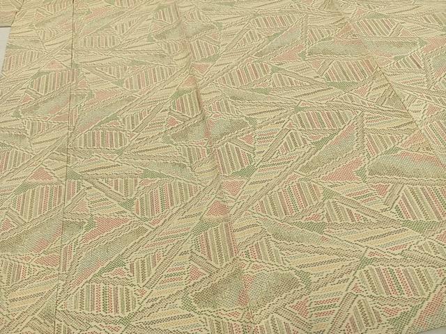 平和屋着物▽お召 単衣 切嵌文 正絹 逸品 AABC4106fy