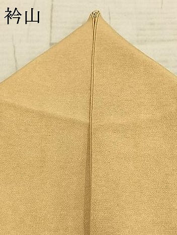 平和屋着物▽上質な色無地　単衣　卵色　正絹　逸品　AABC4108fy