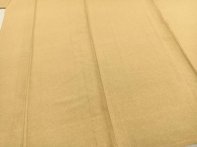 平和屋着物▽上質な色無地　単衣　卵色　正絹　逸品　AABC4108fy