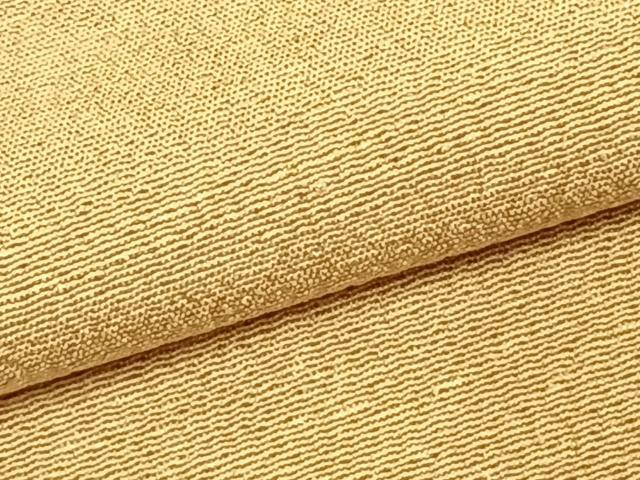 平和屋着物▽上質な色無地　単衣　卵色　正絹　逸品　AABC4108fy
