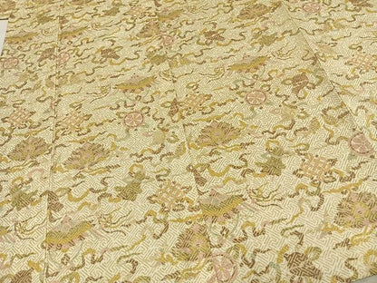 平和屋着物▽上質な小紋 単衣 花丸文 宝尽くし 金彩 高島屋扱い 正絹 逸品 AABC4109fy