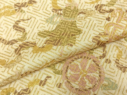 平和屋着物▽上質な小紋 単衣 花丸文 宝尽くし 金彩 高島屋扱い 正絹 逸品 AABC4109fy