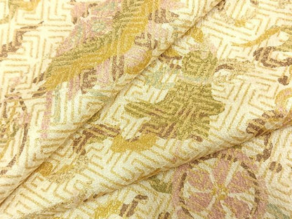 平和屋着物▽上質な小紋 単衣 花丸文 宝尽くし 金彩 高島屋扱い 正絹 逸品 AABC4109fy