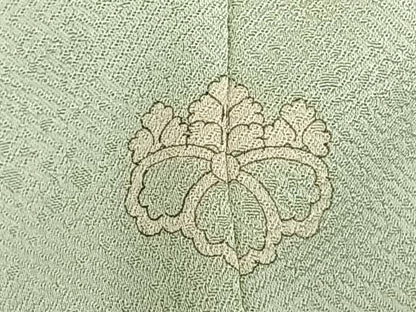 平和屋着物▽訪問着 単衣 駒刺繍 枝花文 銀彩 正絹 逸品 AABC4110fy