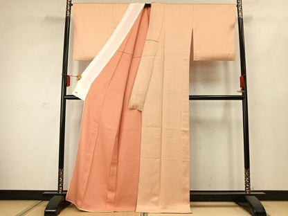 平和屋着物▽上質な色無地 単衣 雄黄色 三越扱い 正絹 逸品 AABC4113fy