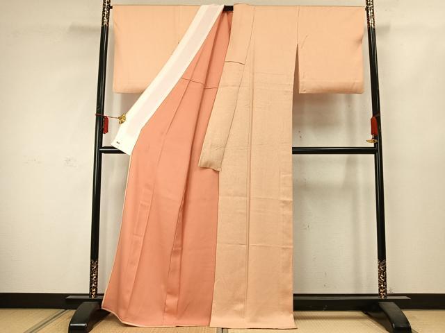 平和屋着物▽上質な色無地 単衣 雄黄色 三越扱い 正絹 逸品 AABC4113fy