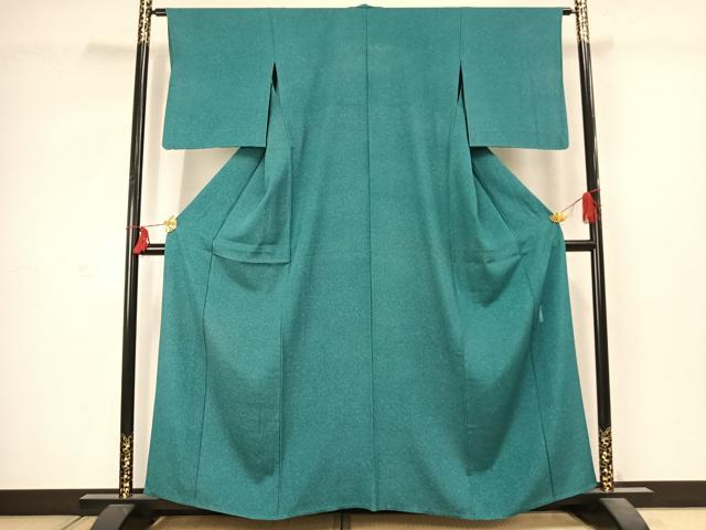 平和屋着物▽重要無形文化財 人間国宝 中村勇二郎 江戸小紋 単衣 花唐草文 正絹 逸品 AABC4116fy